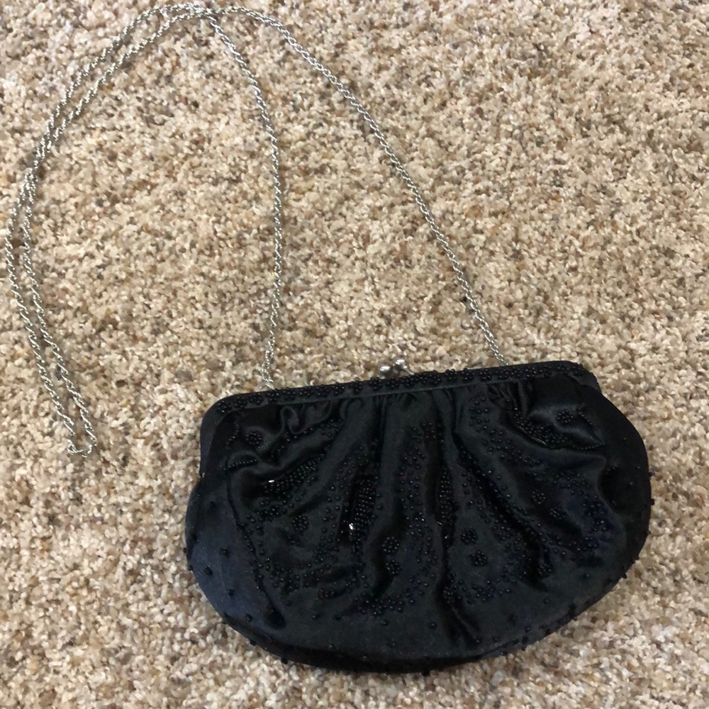 Madison Studio beaded black evening clutch/purse